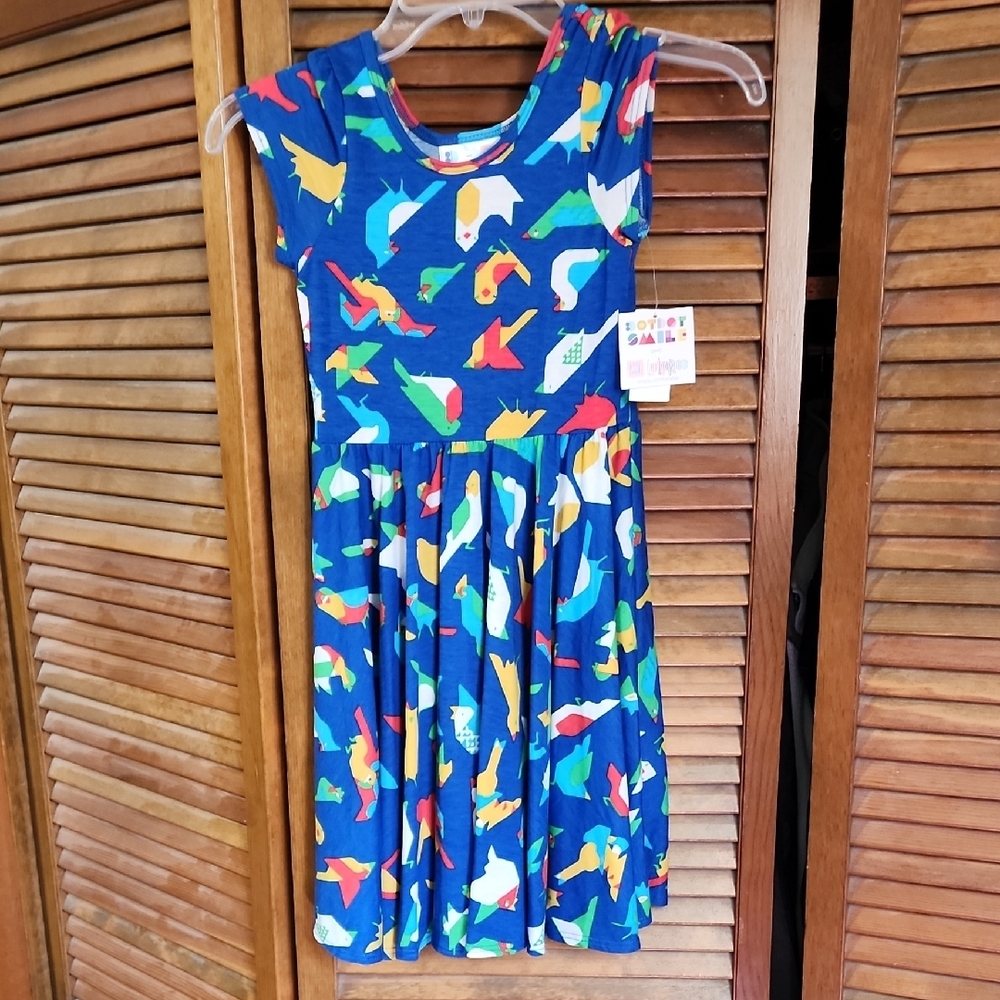 LulaRoe Colorful Kids Dress Sz 7 NWT
